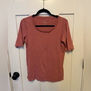 J.Jill pima scoop-neck elbow-sleeve tee 100% PIMA COTTON T-Shirt Size Small